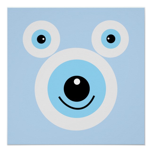 Pôster Cara engraçada de urso branco (Frente)