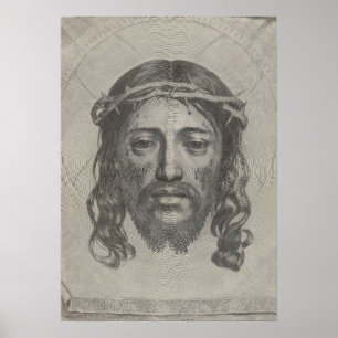 Poster Cara gravada do Jesus Cristo por Claude Mellan
