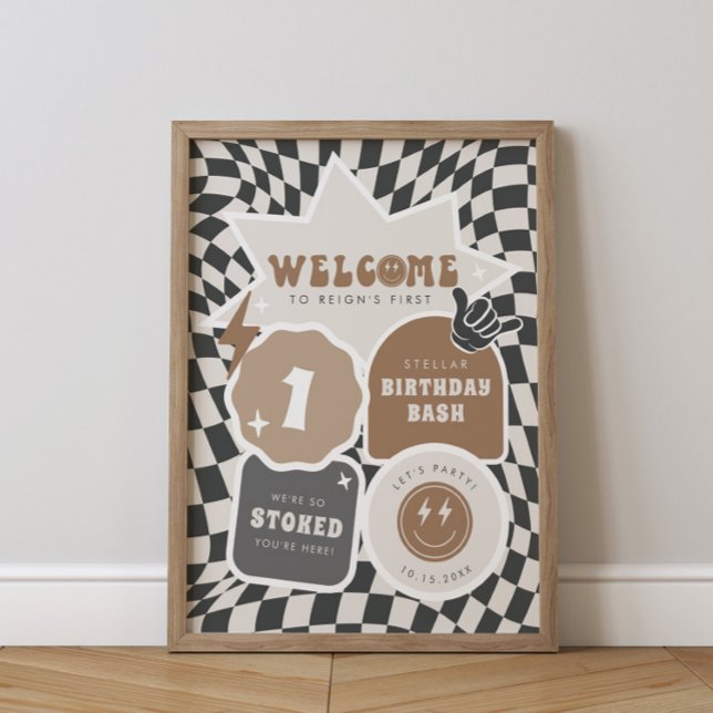 Poster Cara Legal | Boys Retro Skater Birthday (Criador carregado)