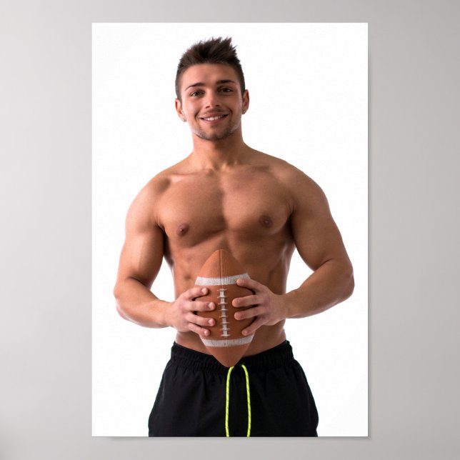 Poster Cara sexy-sem-camisa de futebol Study Hunk (Frente)