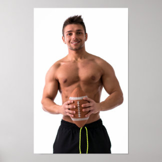 Poster Cara sexy-sem-camisa de futebol Study Hunk