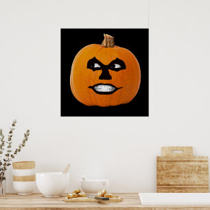 Poster Cara sinistra da lanterna do o de Jack, abóbora d