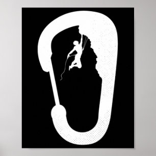 Poster Carabiner de escalador de montanha de rocha escala