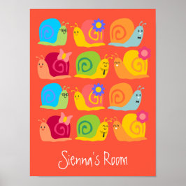 Poster Caracóis felizes e caracóis