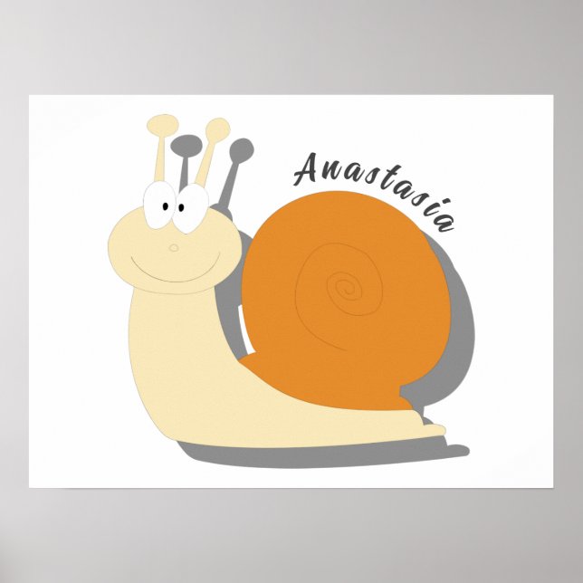 Poster Caracol de desenho animado bonito personalizado (Frente)