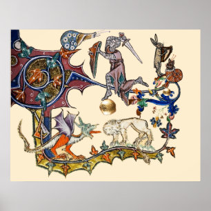Poster Caracol de Guerra Ambiental MEDIEVAL vs Cavaleiro,