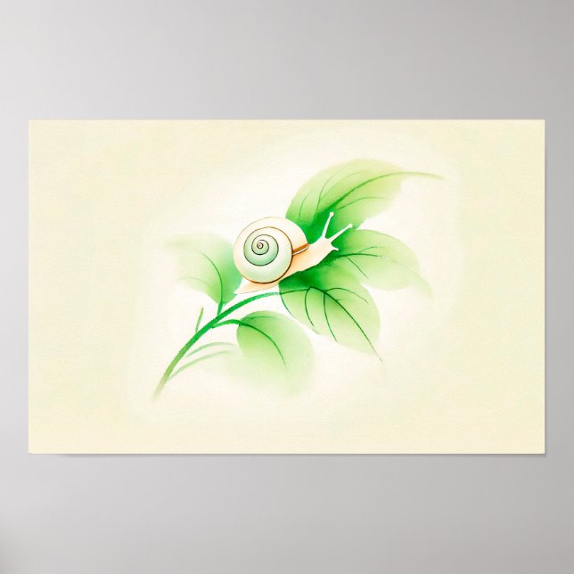 Poster Caracol de Tinta Chinesa na Ramificação (Frente)
