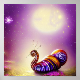 Poster Caracol e lua