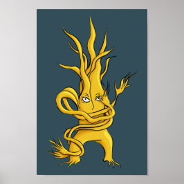 Poster Caractere Árvore Cerrante Ramificações Tangidas Ci
