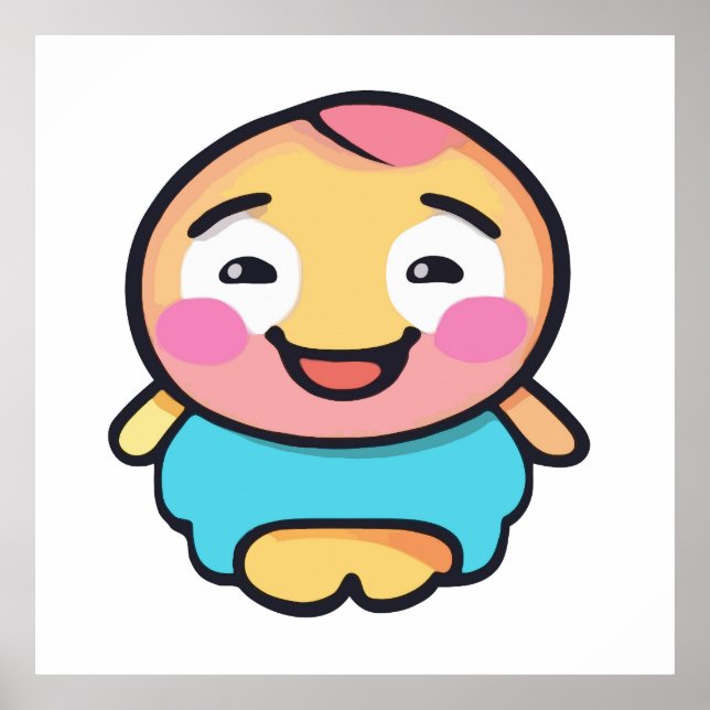 Poster Caractere Kawaii Adorável - Cartoon Bonito (Frente)