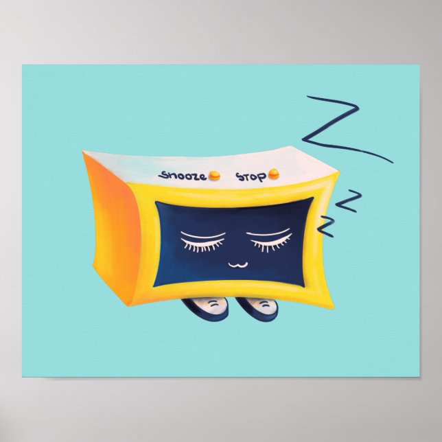 Poster Caractere Relógio de Alarme de Corte Kawaii (Frente)