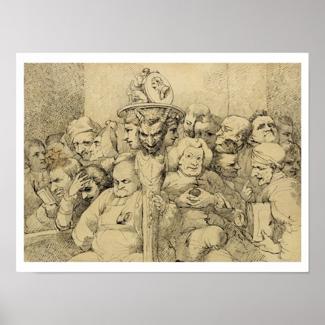 Pôster Caracteres Literários Reunidos Ao Redor Do Medalhã (Frente)