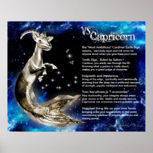 Pôster Características do ouro do Capricórnio