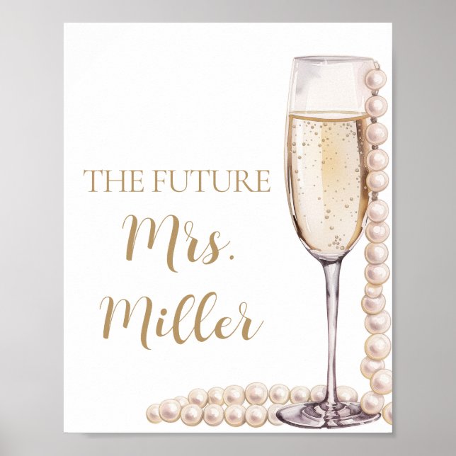 Poster Caramelo Dourado Elegante e Futuro Prosecco (Frente)