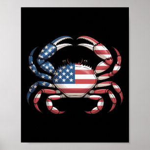 Poster Caranguejo América Nós Bandeira Frutos do Mar