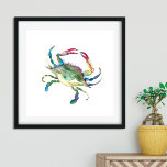 Poster Caranguejo Azul De Aquarela<br><div class="desc">Adicione charme costeiro à sua casa de praia, cabine de Cabo Cod, ou Maryland retire-se com este vibrante impressão de arte de caranguejo azul. Apresentando minha simples e original aquarela caranguejo em tons ricos de vermelho, verde, turquesa e azul, esta peça captura a beleza das criaturas marinhas em um estilo...</div>