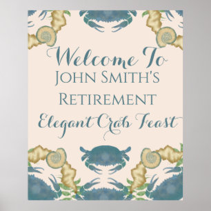 Poster Caranguejo Banquete-Aquarela-Caranguejos Azuis, Ap