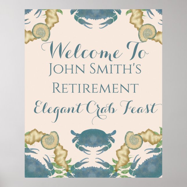 Poster Caranguejo Banquete-Aquarela-Caranguejos Azuis, Ap (Frente)