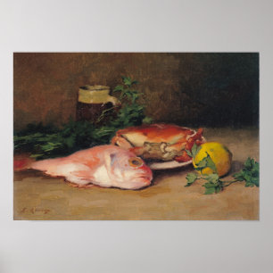 Pôster Caranguejo e salmonete vermelho