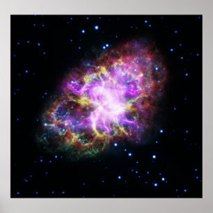 Poster Caranguejo Nebula Supernova Remanescente Composto