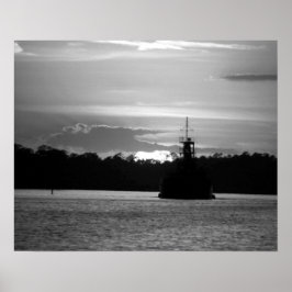 Poster Caranguejo preto e branco no Sunset 16x20