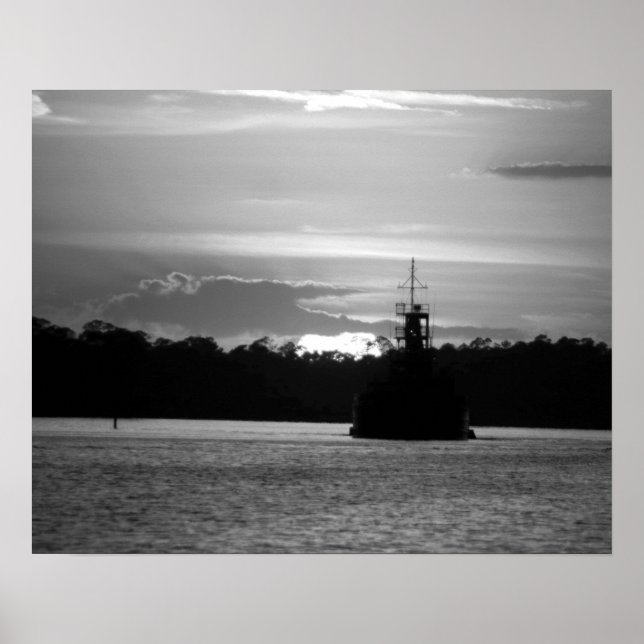 Poster Caranguejo preto e branco no Sunset 16x20 (Frente)
