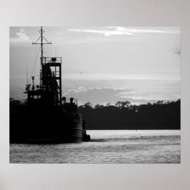 Poster Caranguejo preto e branco no Sunset 16x20 (Frente)