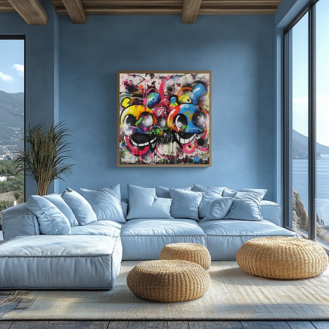 Pôster Caras divertidas: Arte urbano colorido (Criador carregado)