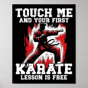 Poster Caratê Engraçado Para Homens Judo Me Toca Primeiro