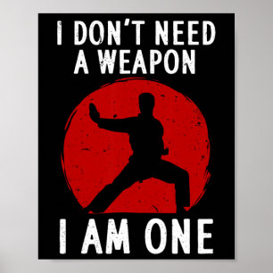 Poster Caratê Engraçado Para Homens Mulheres Karate Black