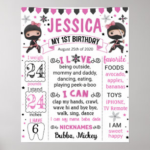 Poster Carate Girl Festa de aniversário signo 1070