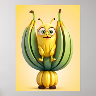 Poster Caráter engraçado da banana