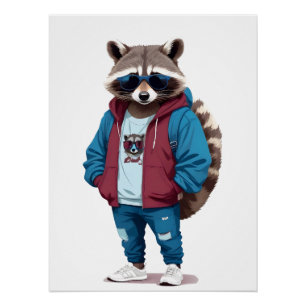 Pôster Caráter Legal de Hoodie Engraçado Vestido por Racc