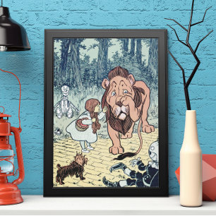 Poster Caráteres de mágico de Oz do vintage, estrada