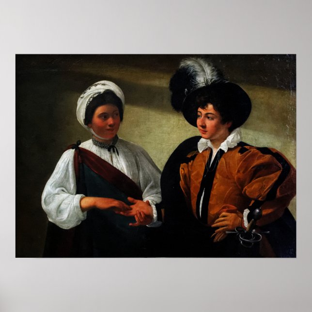 Poster Caravaggio - A Cartomante (Frente)