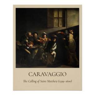 Pôster Caravaggio — A Vocação de São Mateus