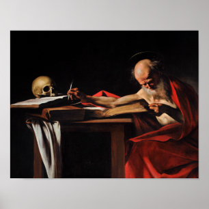 Poster Caravaggio - Escrevendo Jerome Santo