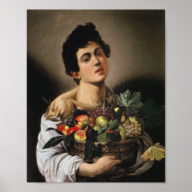 Poster Caravaggio - Garoto Com Cesta De Fruta (Frente)