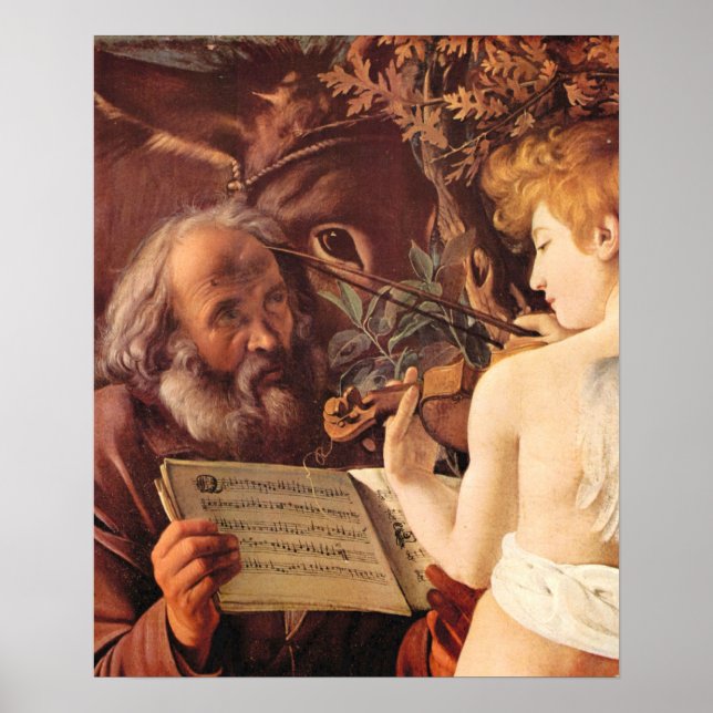 Pôster Caravaggio-Resting on the Flight into Egypt (Frente)