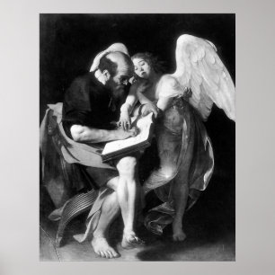 Pôster Caravaggio St Matthew e o anjo