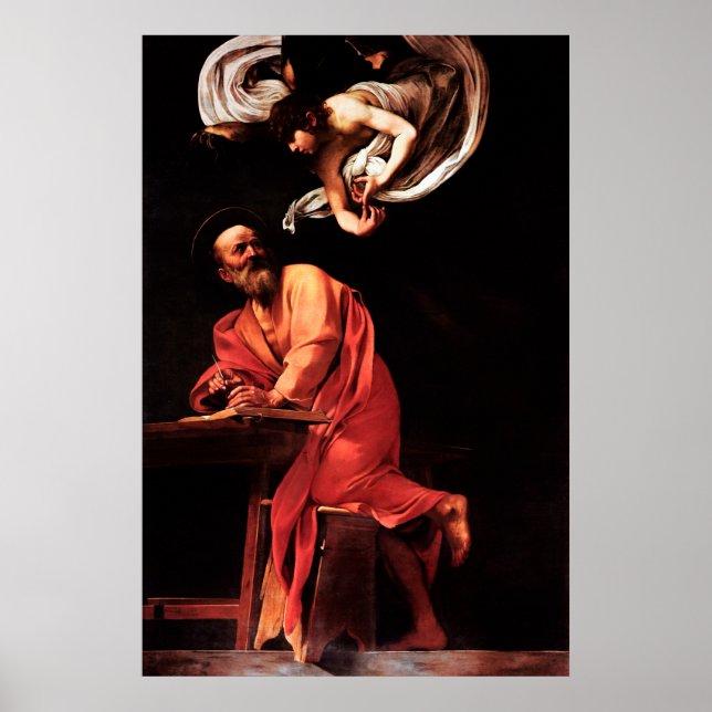 Poster Caravaggio: The Inspiration of Saint Matthew (Frente)