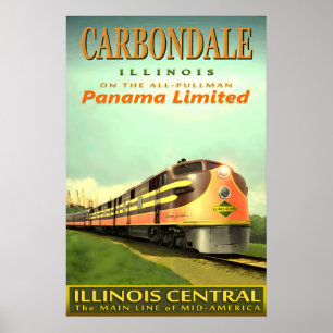 Poster CARBONDALE Ferrovia Central Illinois PANAMA