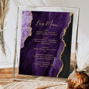 Poster Cardápio de Bar de Casamento em Letra de Ágata Dou