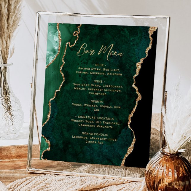 Poster Cardápio de Bar de Casamento em Script com Ágata D (Criador carregado)