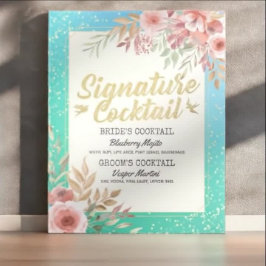Poster Cardápio de Bebida Coquetel de Assinatura de Casam