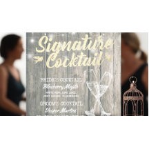 Cardápio de Bebida de Assinatura de Casamento Taça