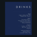 Poster Cardápio de Bebidas de Casamento Azul Marinho Prat<br><div class="desc">Este pôster de cardápio de bebidas de casamento azul marinho prata moderno é perfeito para o seu casamento boho sofisticado. Seu design abstrato simples e único, acompanhado pela paleta de cores azul marinho escuro, dá a este produto um sentimento de luxo formal elegante, mantendo-se simples e chic boêmio. Mantenha-o como...</div>