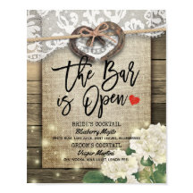 Cardápio de Bebidas de Noiva de Madeira de Ferradu