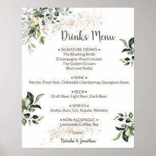 Poster Cardápio de Bebidas Herbais e de Verduras para Cas