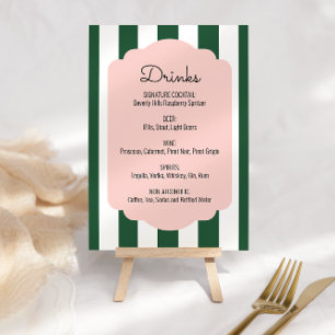Poster Cardápio de Bebidas Rosa e Verde de Beverly Hills